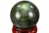 Flashy, Polished Labradorite Sphere - Great Color Play #105767-1
